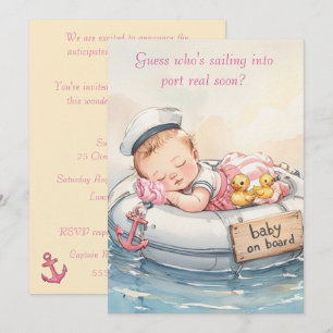 Baby Sailor Girl Digital Download Invite