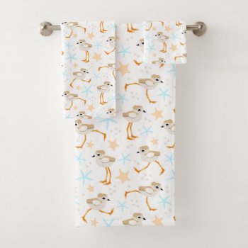 Baby Sandpipers Piping Plover Beach House Bath Tow Bath Towel Set by DoodleDeDoo at Zazzle
