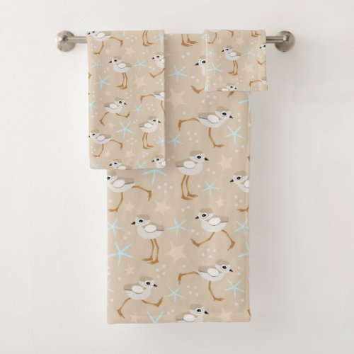 Baby Sandpipers Piping Plover Beach House Bath Towel Set