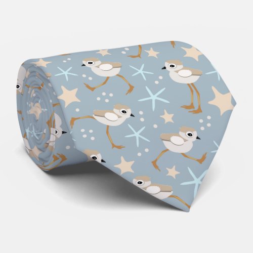 Baby Sandpipers Piping Plover Beachcomber Neck Tie