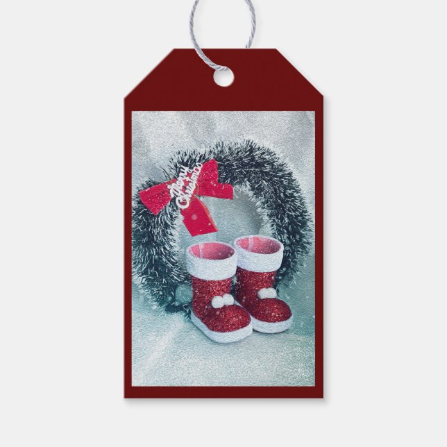 Baby Santa Boots Gift Tags (Front)