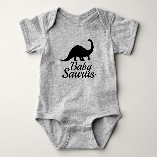 Baby Saurus Brontosaurus Silhouette Bodysuit (Front)