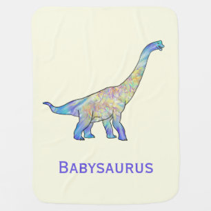 Baby Saurus Colorful Brachiosaurus Cute Dinosaur Blanket