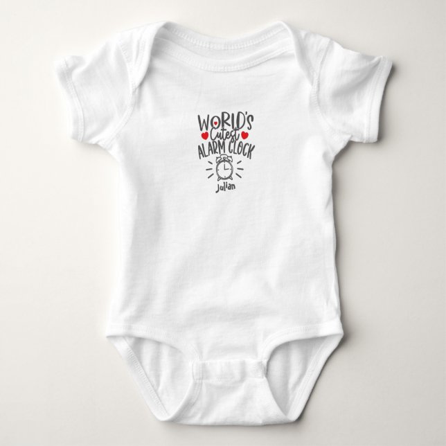 Baby Saying Newborn: World cutest Alarm Clock Baby Bodysuit (Front)