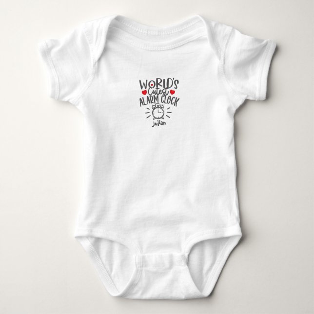 Baby Saying Newborn: World cutest Alarm Clock Bodysuit (Front)