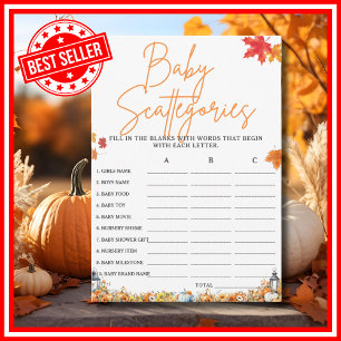 BABY SCATTERGORIES Baby Shower Game LITTLE PUMPKIN Invitation