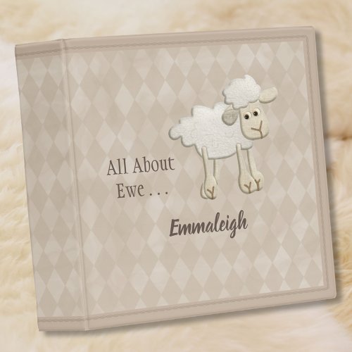 Baby Scrapbook Album  Cute Lamb 3 Ring Binder