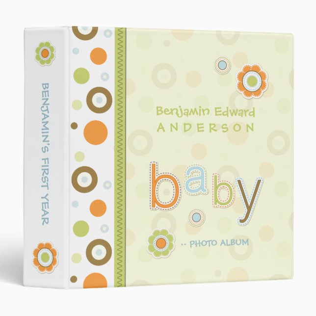 Baby Scrapbook Photo Album binder (Front/Spine)