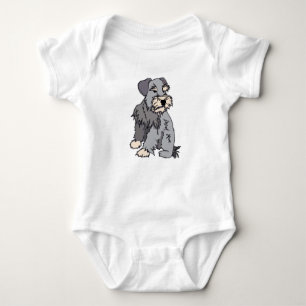 Baby Scrappy Miniature Schnauzer Baby Bodysuit