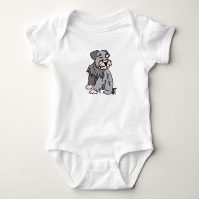 Baby Scrappy Miniature Schnauzer Baby Bodysuit