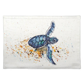Baby sea turtle emerging from the sand placemat