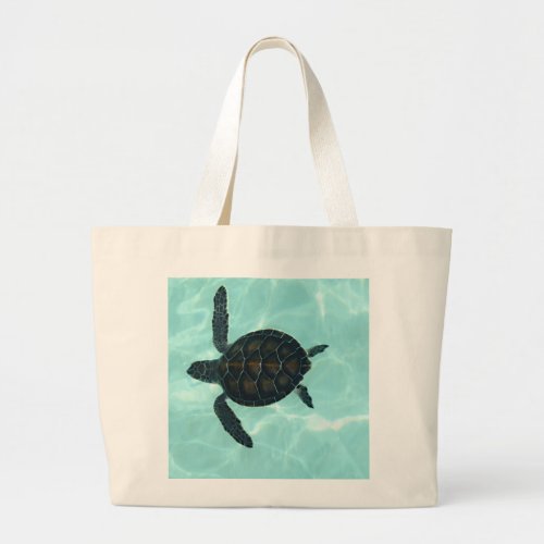 Baby Sea Turtle Large Tote Bag