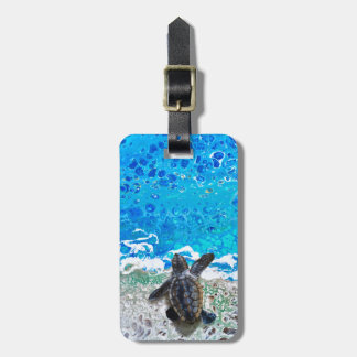 Baby sea turtle luggage tag