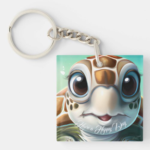 Baby Sea Turtle Magnet Key Ring