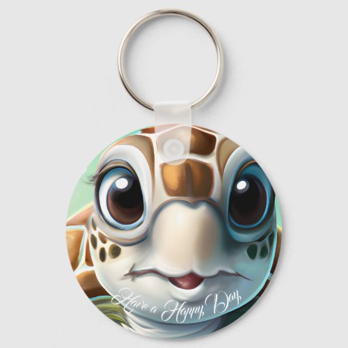 Baby Sea Turtle Magnet Keychain