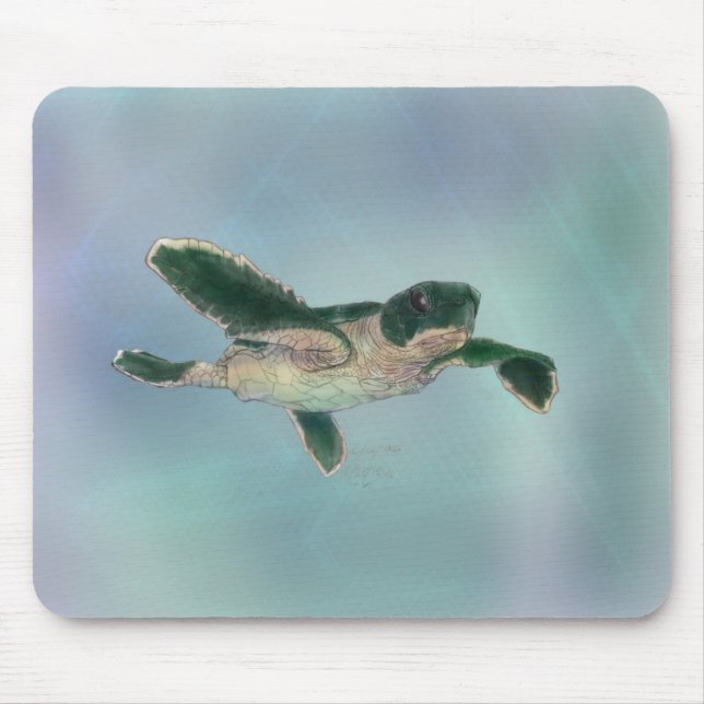 Baby Sea Turtle Mouse Pad (Front)