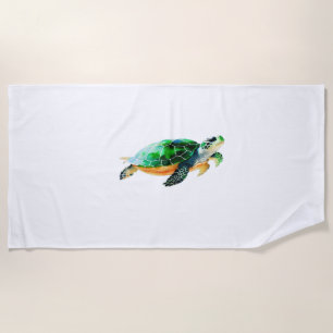 Baby Sea Turtle Moving Toward the Sea Beach Towel