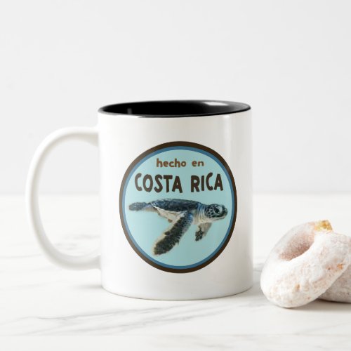 Baby Sea Turtle Pura Vida Hecho en Costa Rica  T Two_Tone Coffee Mug