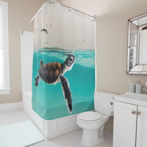 Baby Sea Turtle Shower Curtain