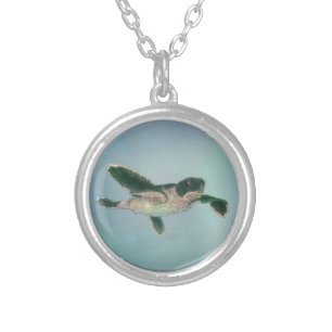 Baby Sea Turtle Silver Plated Necklace