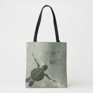 Baby Sea Turtle Swimming Out To Sea Tote Bag