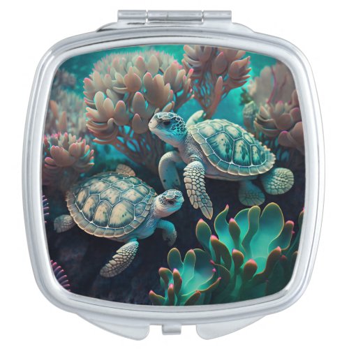 Baby Sea Turtles Compact Mirror