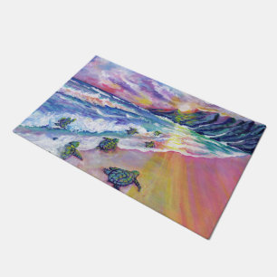 Baby Sea Turtles from Kauai Hawaii Doormat