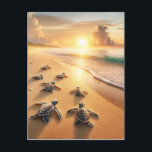 Baby Sea Turtles heading to the Ocean at the Beach Postcard<br><div class="desc">Baby Sea Turtles heading to the Ocean at the Beach</div>