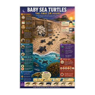 Baby Sea Turtles - Remarkable First Journey Acrylic Print