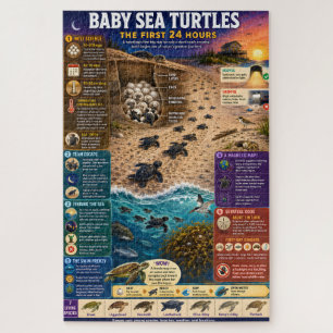 Baby Sea Turtles - Remarkable First Journey Jigsaw Puzzle