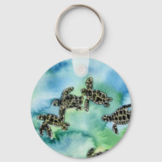 baby sea turtles reptile animal wildlife painting keychain