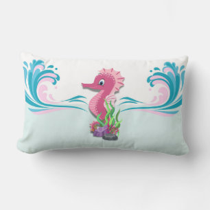 Baby Seahorse   Pink Lumbar Pillow