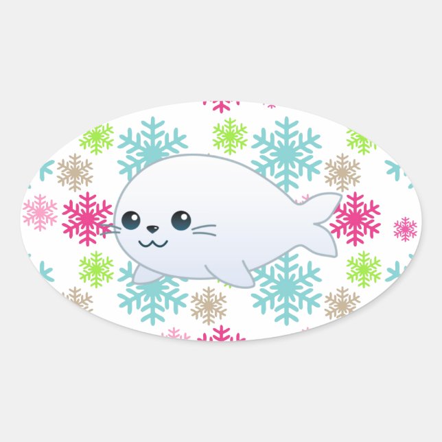 Baby Seal & Color Snowflakes (Front)