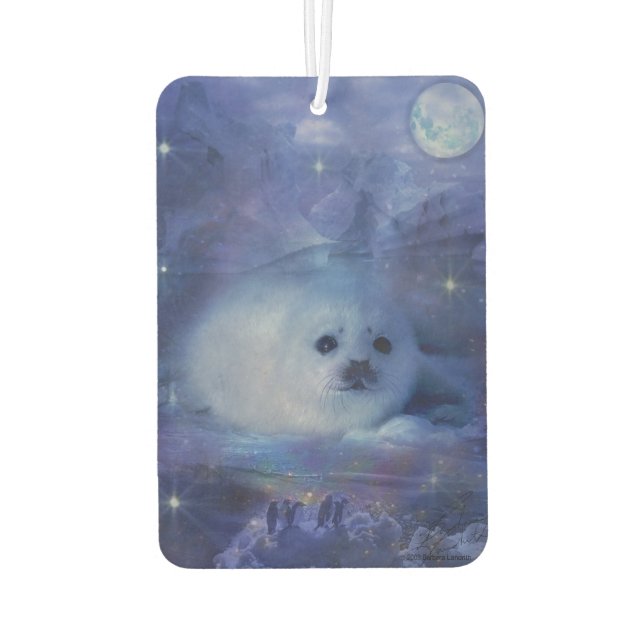 Baby Seal on Ice - Beautiful Seascape Car Air Freshener (Back)