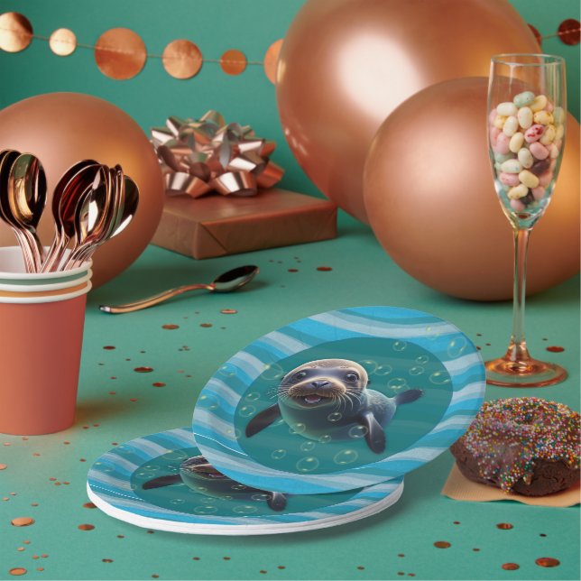 Baby Seal Paper Plate (Multi)