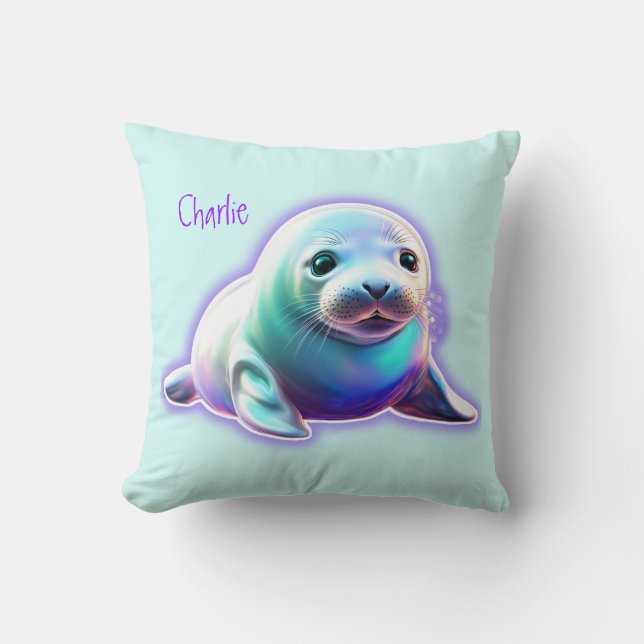 Baby Seal  Throw Pillow (Front)