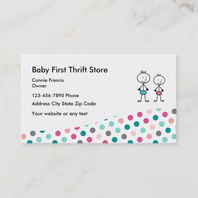 Baby Second Hand Store Business Card (Front)