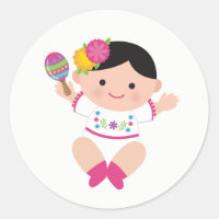 Baby Señorita, Fiesta Baby Shower Stickers