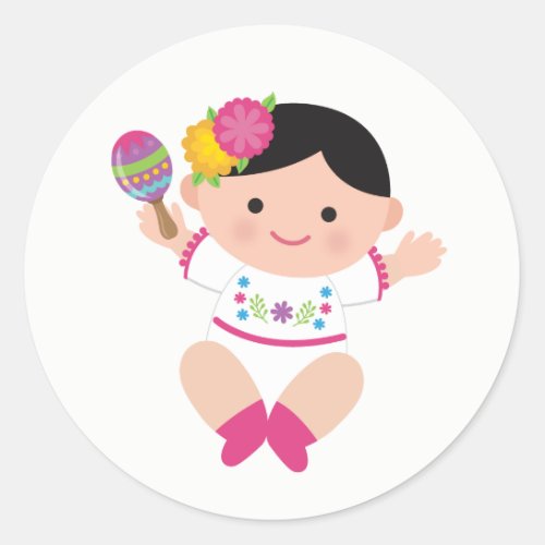 Baby Seorita Fiesta Baby Shower Stickers