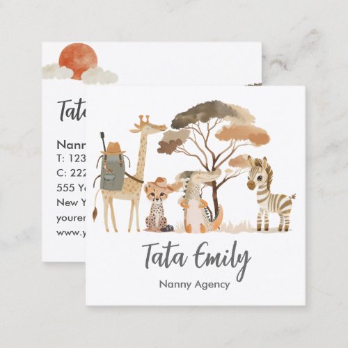 Baby Services Cute Animals Business Card