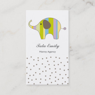 Baby Services Cute Elephant Business Card