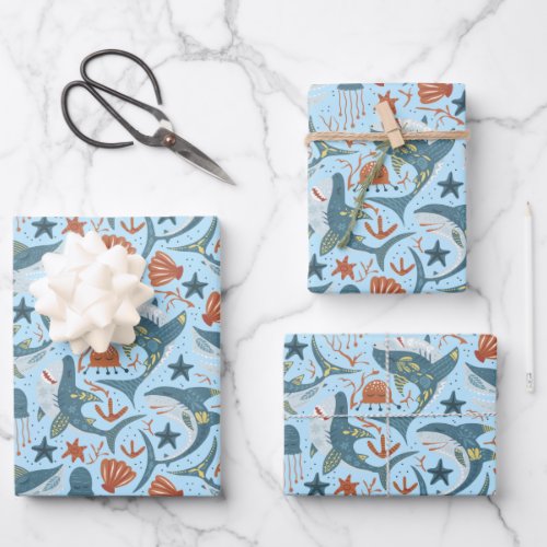 Baby Shark 1st 2nd 3rd Birthday Party Gift Favors Wrapping Paper Sheets