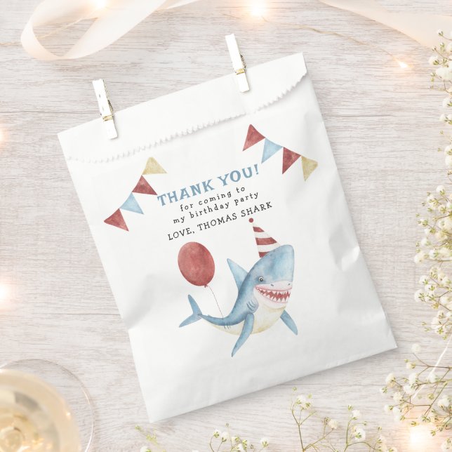 Baby Shark 1st Birthday Under The Sea Thank you Favor Bag (Clipped)