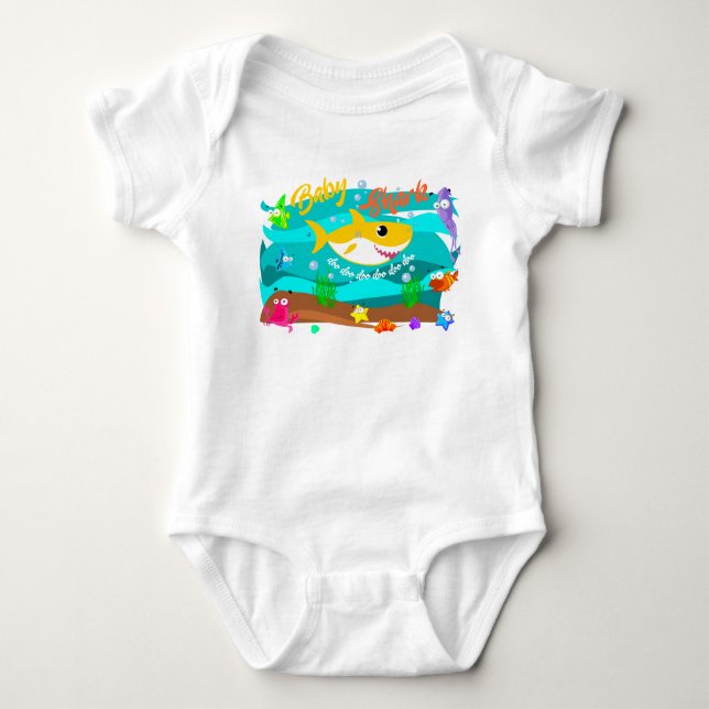 Baby Shark and Ocean Friends Doo Doo Doo Baby Bodysuit (Front)