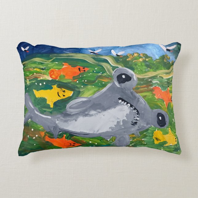 Baby Shark "Art by Kids" Accent Pillow (Front)