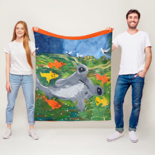 Baby Shark "Art by Kids" Fleece Blanket