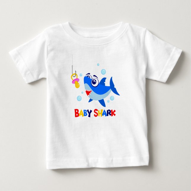 Baby Shark  Baby Fine Jersey T-Shirt (Front)