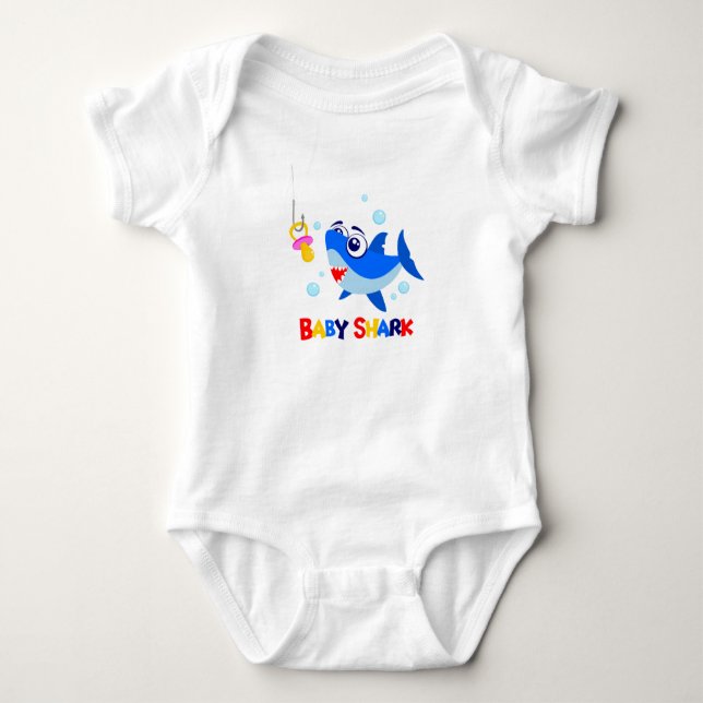 Baby Shark Baby Jersey Bodysuit (Front)