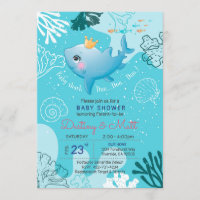 Baby shark baby shower invitation