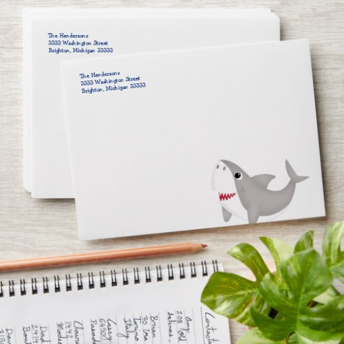 Baby Shark Baby Shower Return Address Envelope